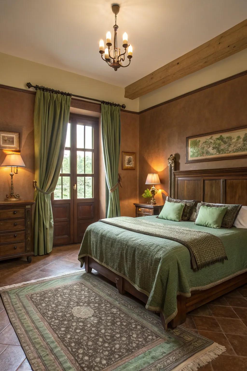 Organic hues establish a peaceful and inviting bedroom.
