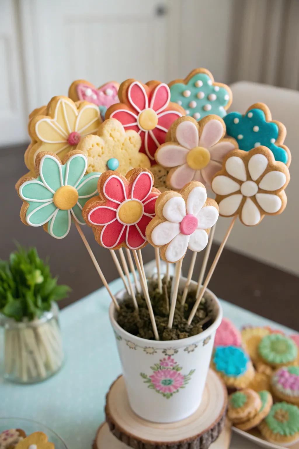 Cookie bouquets add a playful twist to your display.