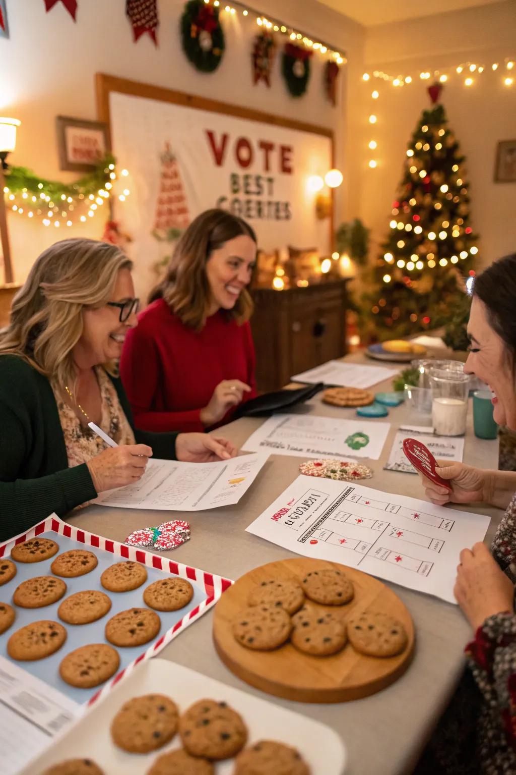 Guests relishing a friendly cookie contest.