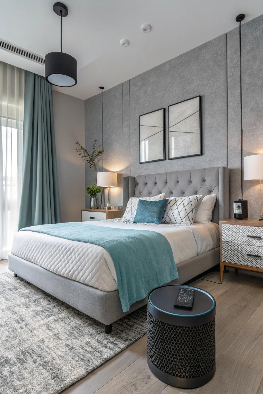 Intelligent technology introduces convenience and a modern edge to the sleep space.