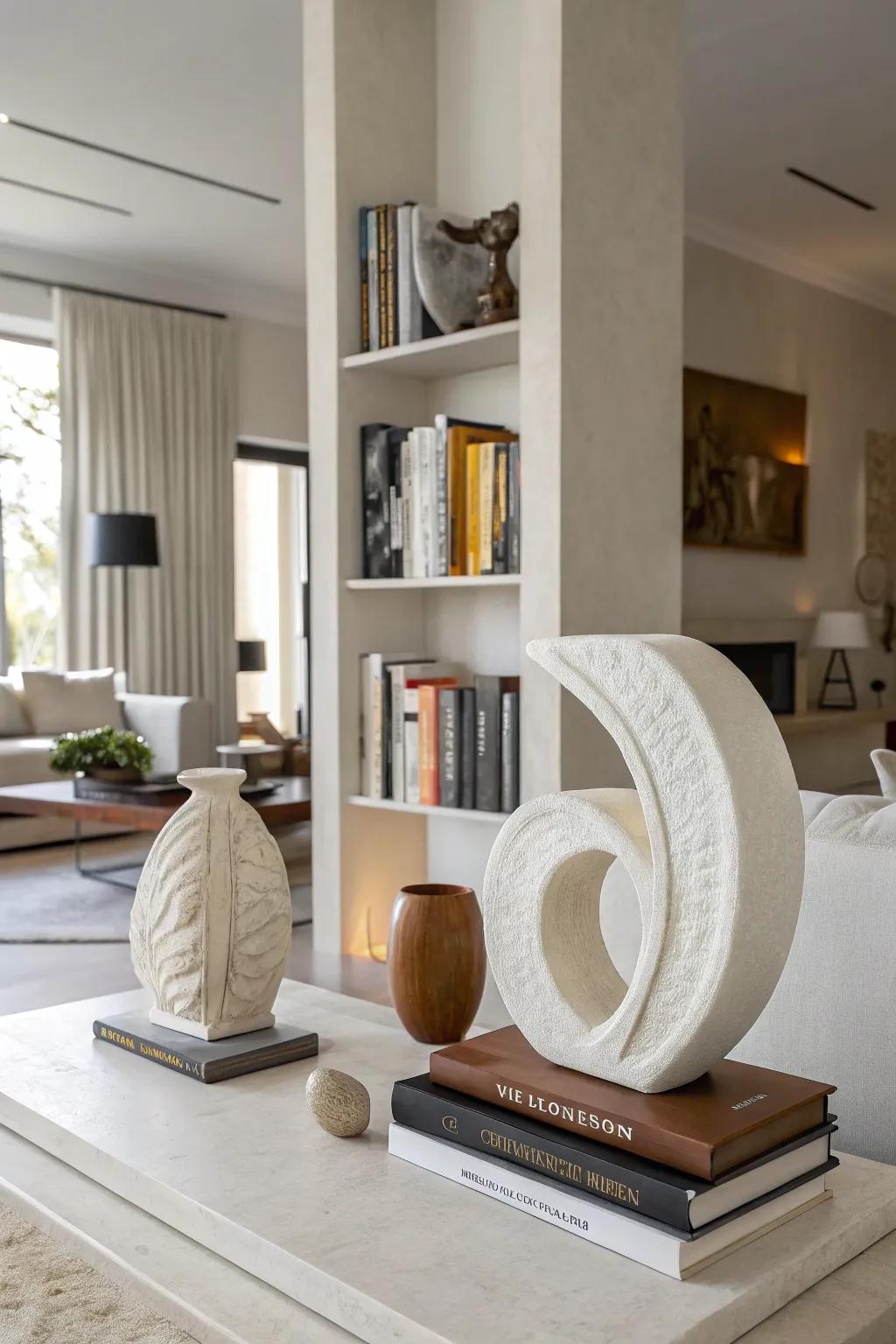 Abstract art bookends for an artistic touch