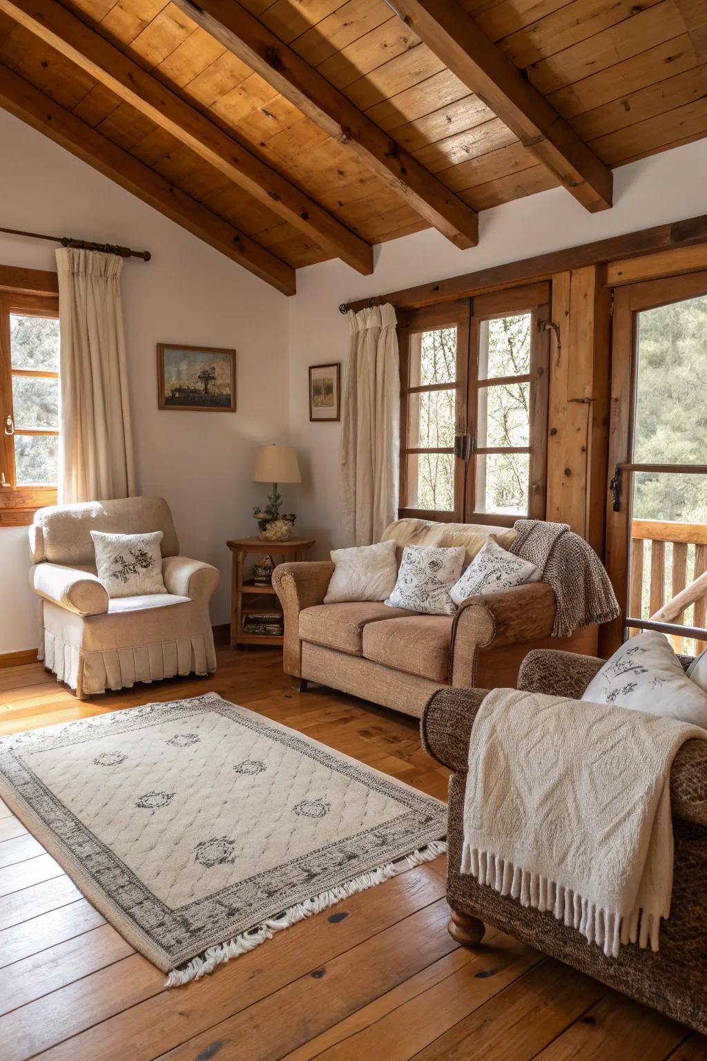 Wood features bring warmth and elegance to your living room.