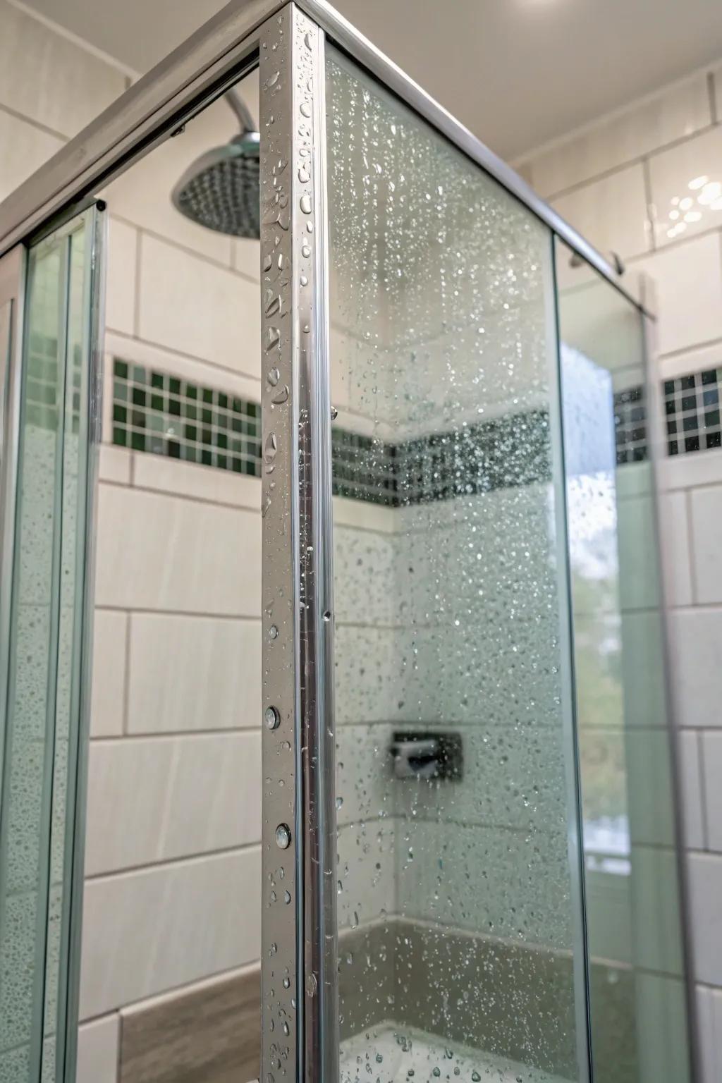 Glass tiles enhance radiance and luxury in your shower.