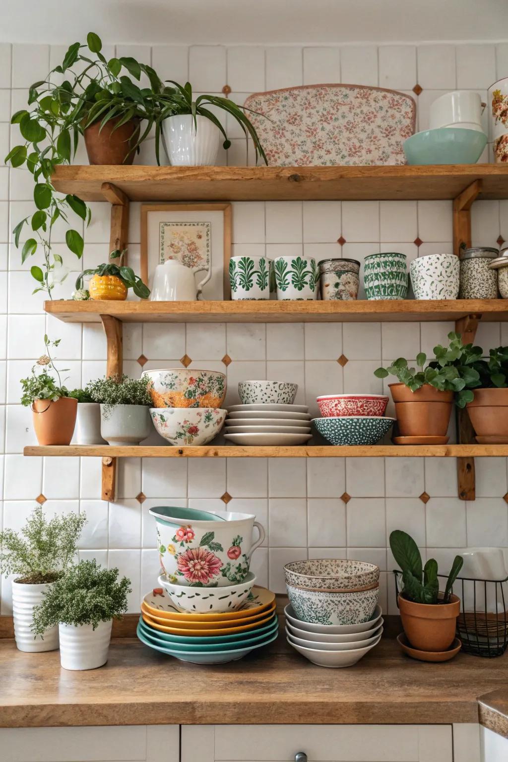 Floating shelves that combine useful purpose and visual appeal.