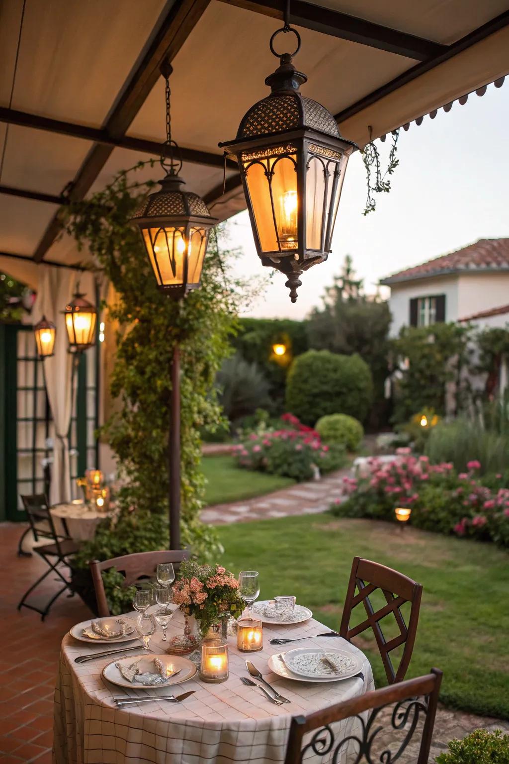 Vintage decor adds character and charm to the patio.
