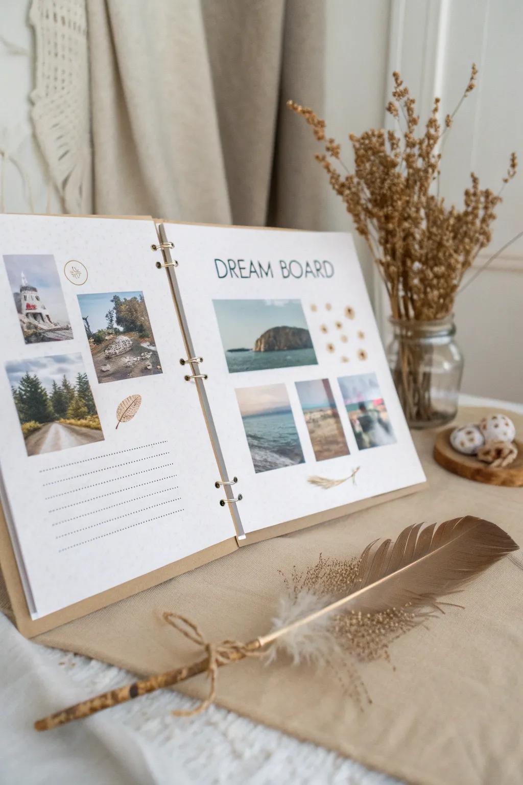 Craft your dreams together: A minimalist aspiration board to inspire your shared journey. ✨