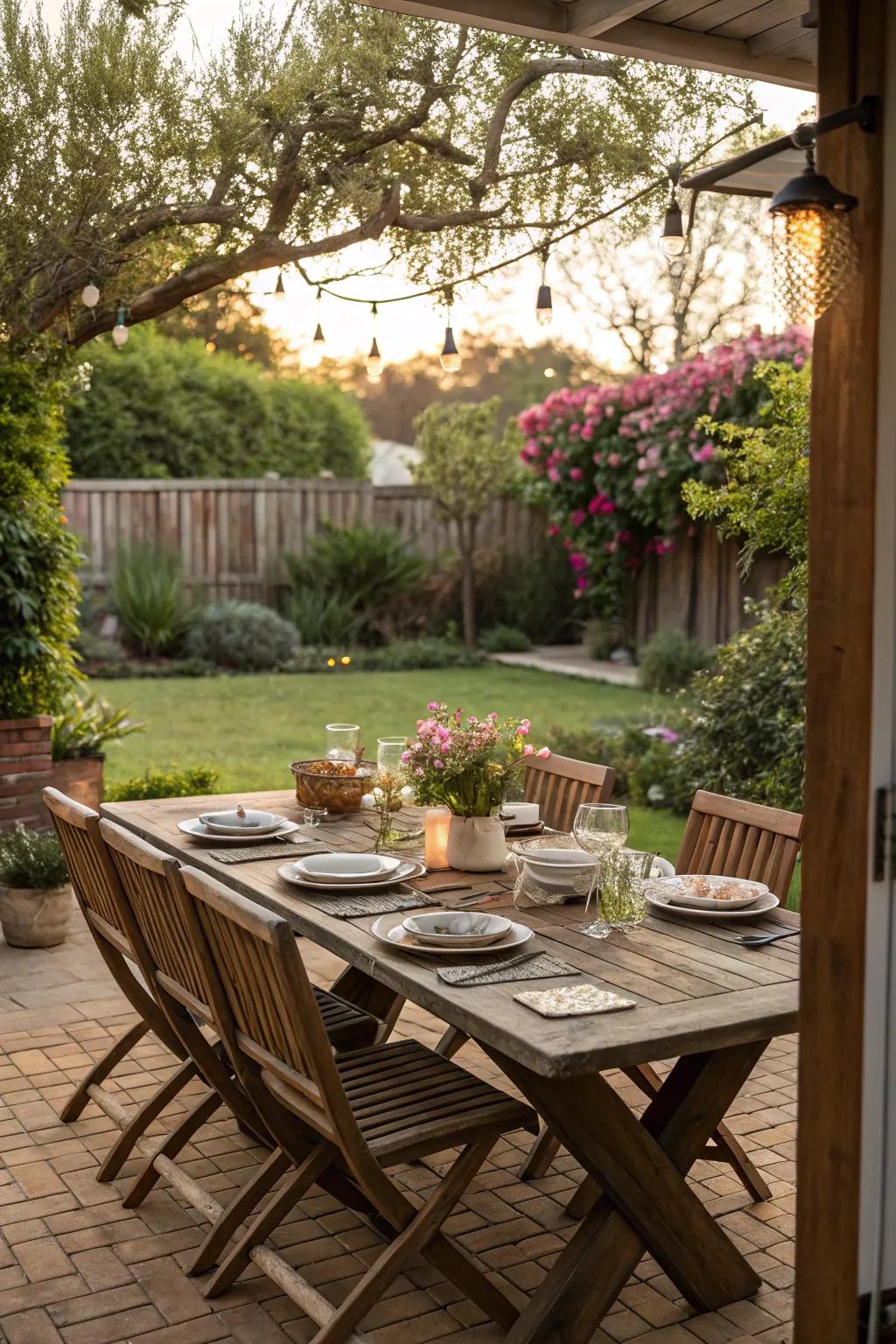 Outdoor dining spots are superb for al fresco meals.