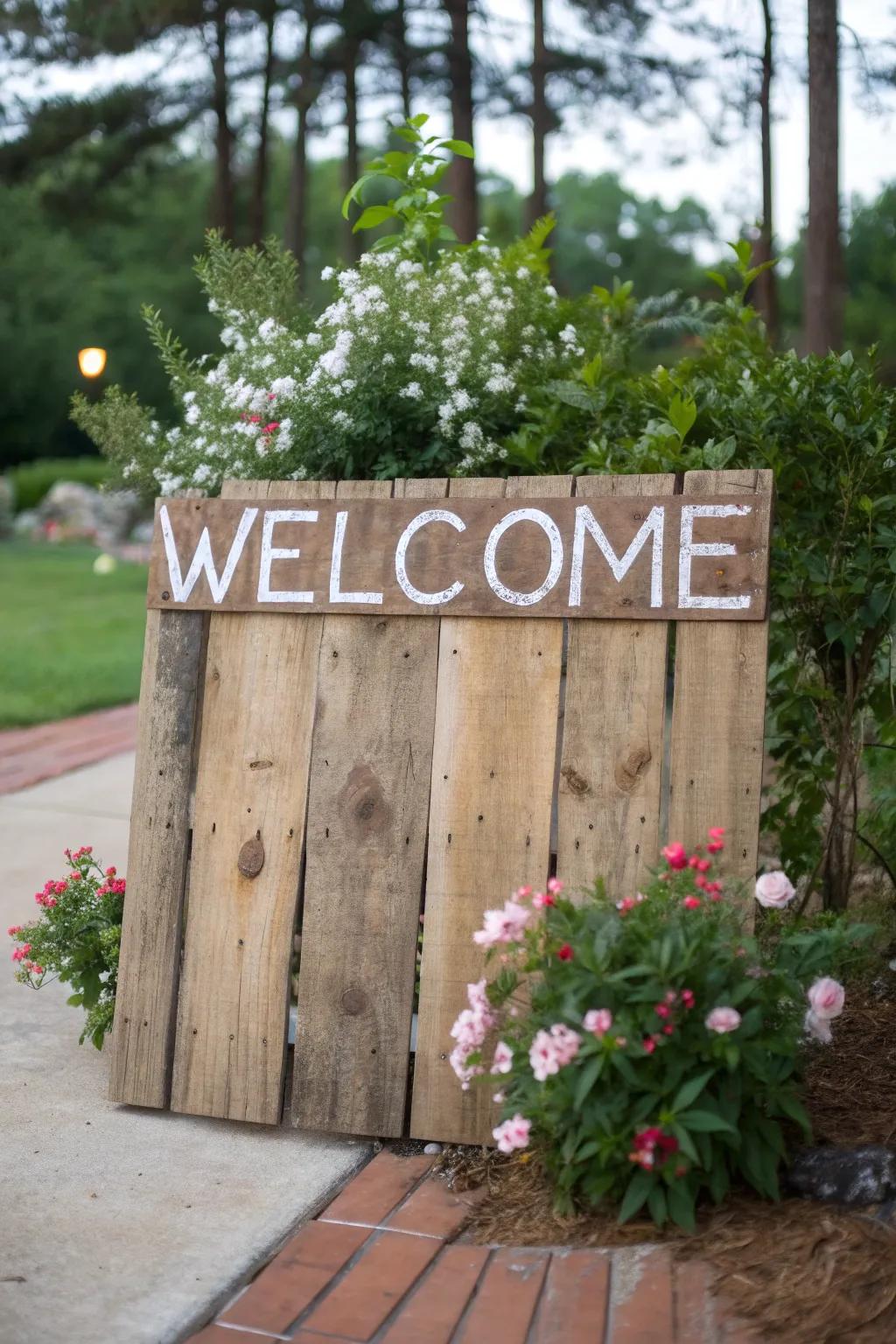 Sustainable materials create a fashionable and eco-conscious welcome.