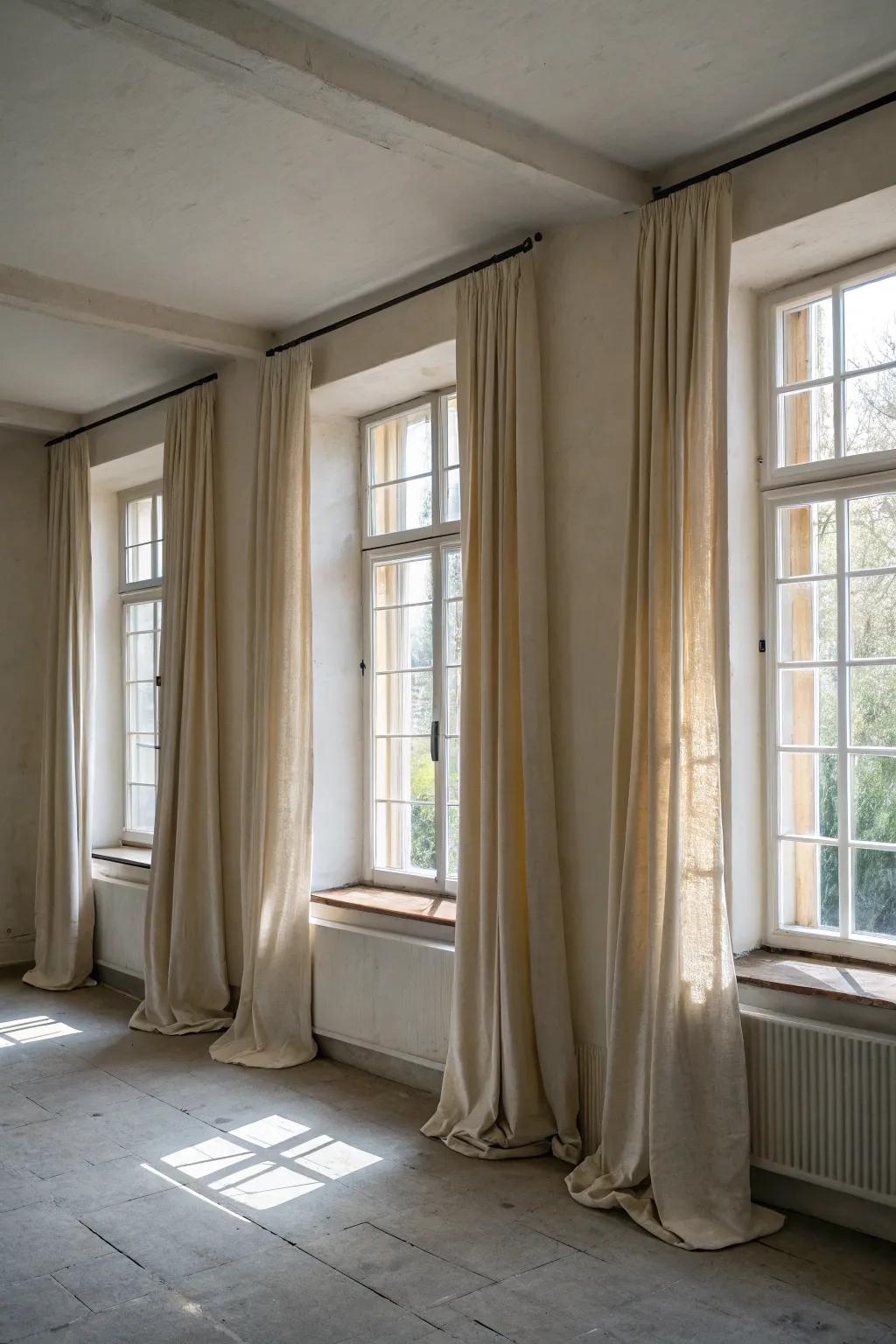 Linen curtains offer a natural, eco-friendly charm.