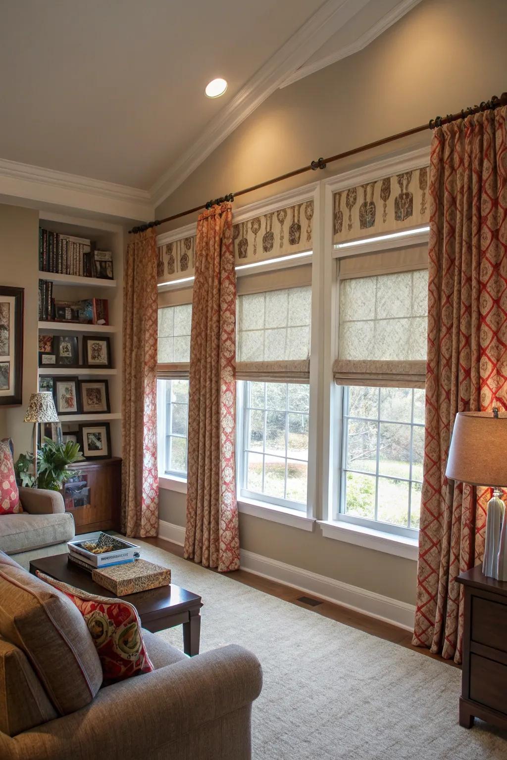Functional and beautiful curtains enhance living spaces with numerous windows.