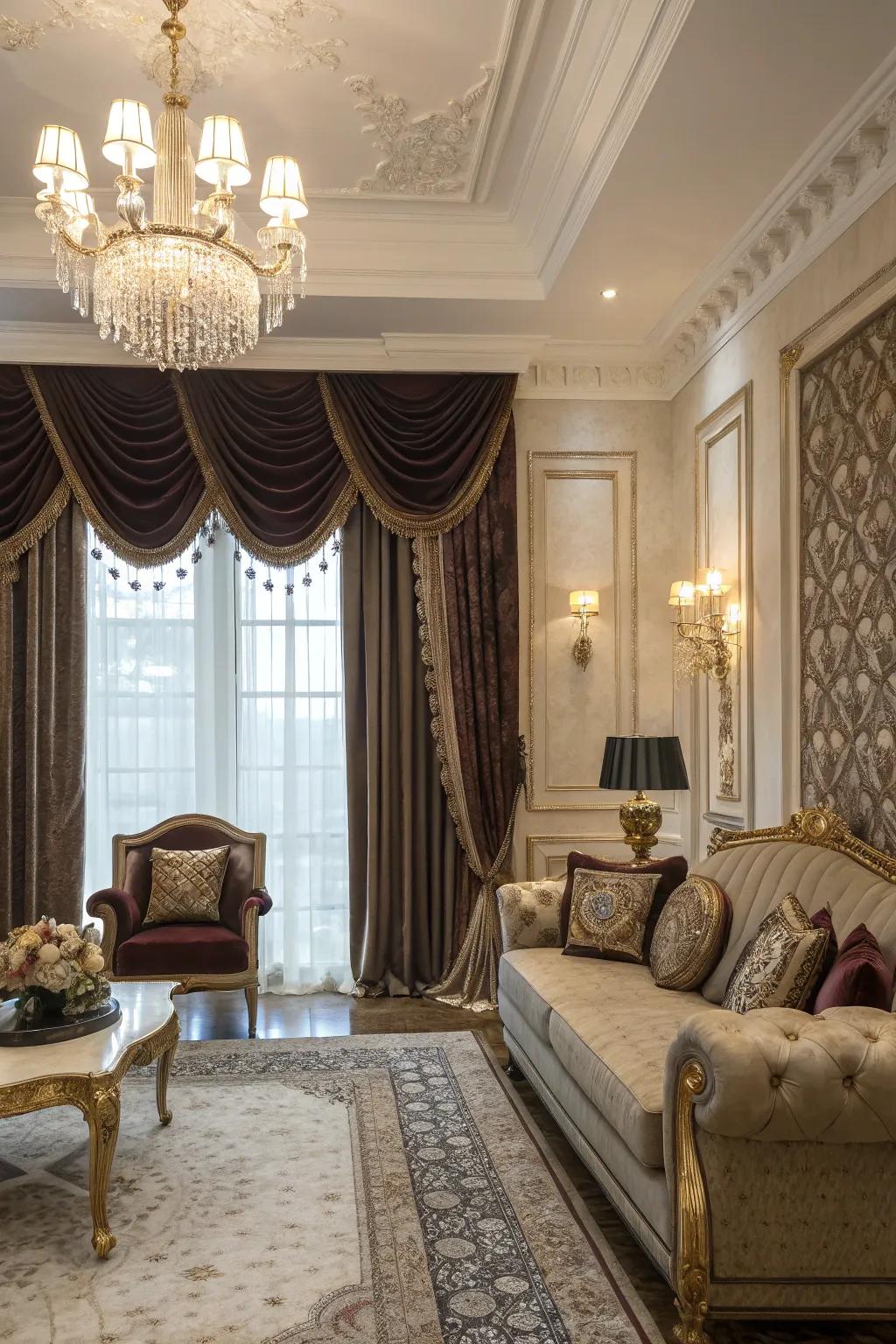 Elevate your living space with the opulent weave of faux suede valances.