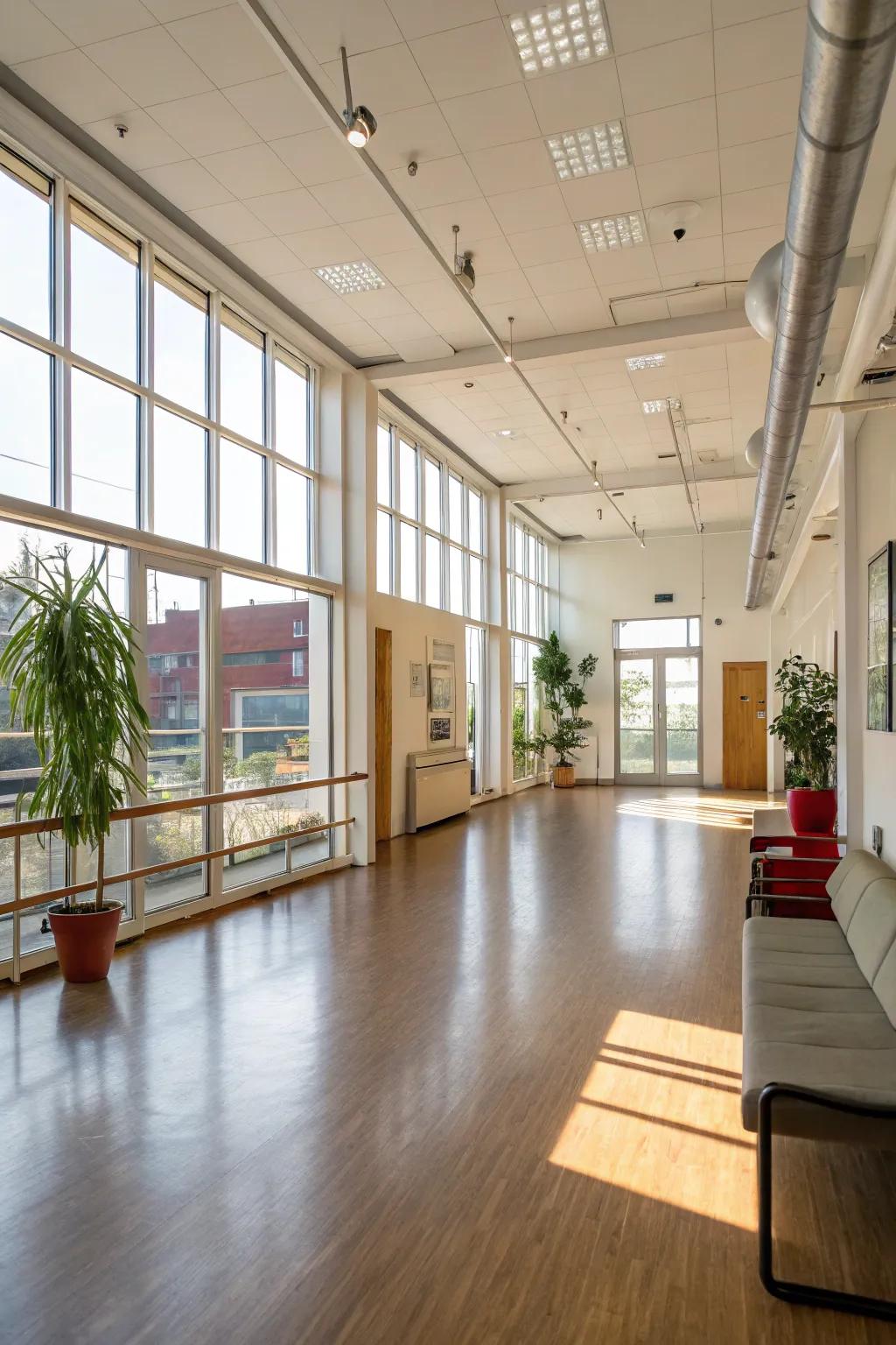 An open layout promotes ease of movement and space.