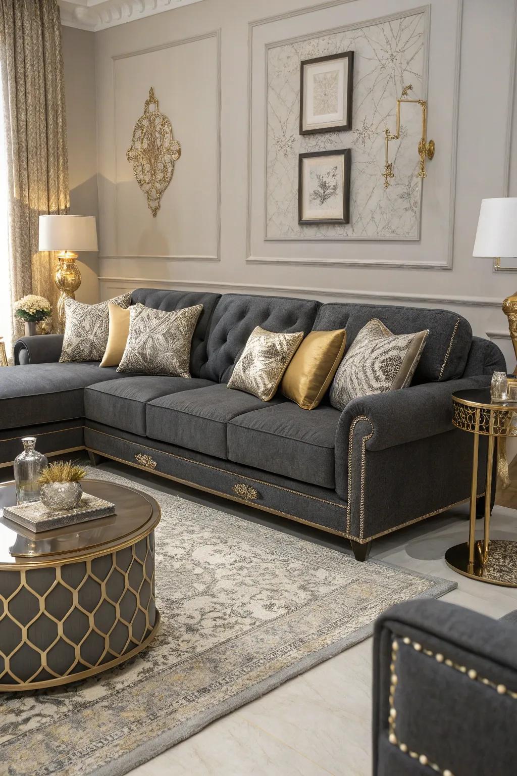 Metallic highlights introduce glamour and reflect illumination.