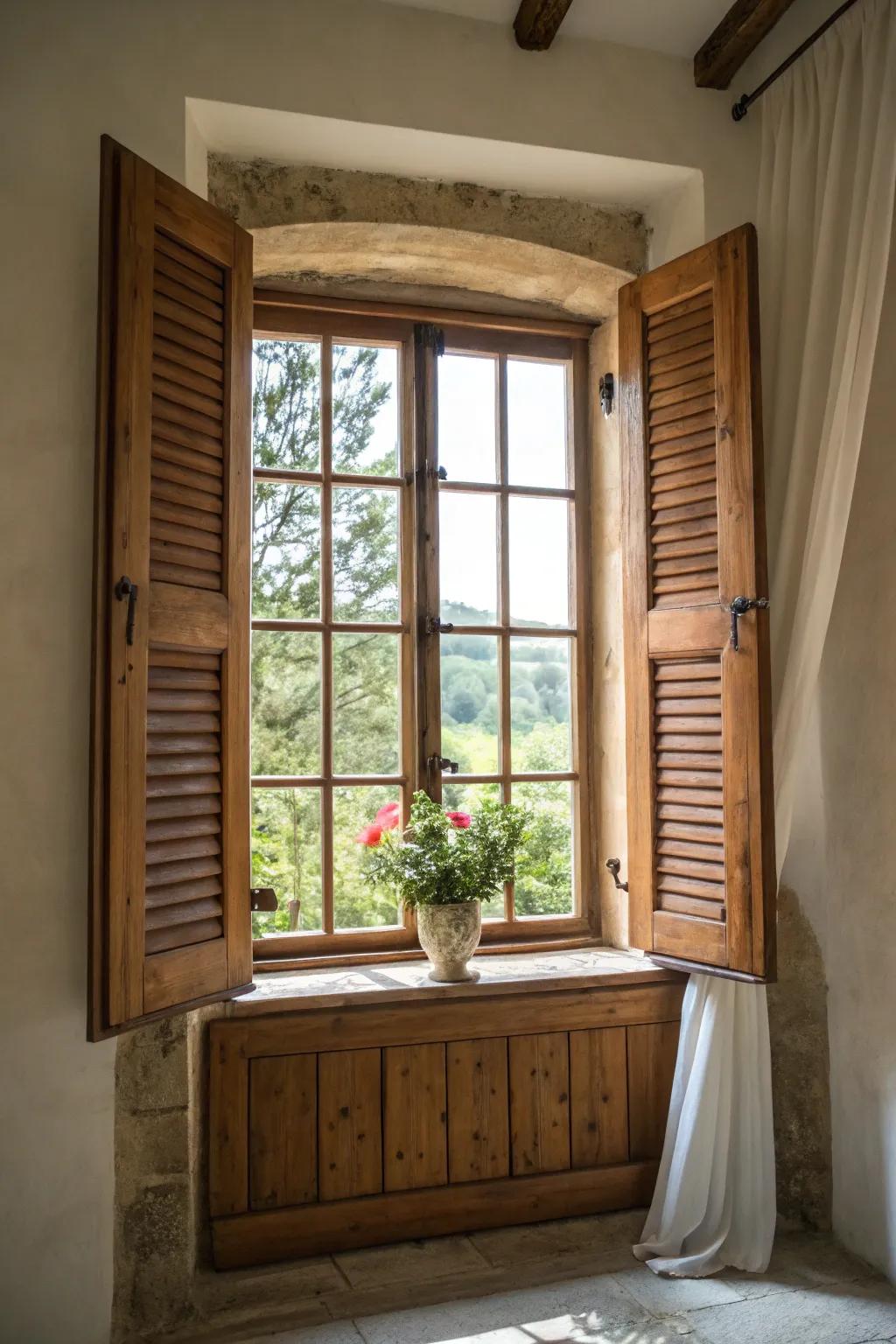 Shutters add both long-lasting beauty and utility to your window décor.