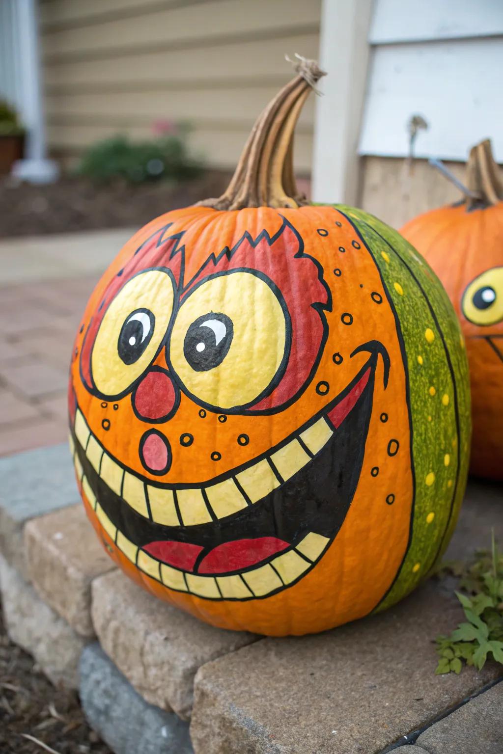 Introduce a hint of playfulness to your decor with amusing pumpkin faces.