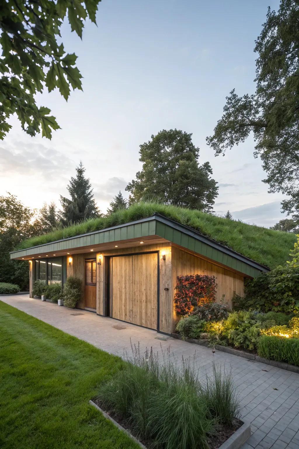 An eco-friendly garage that embodies sustainability.