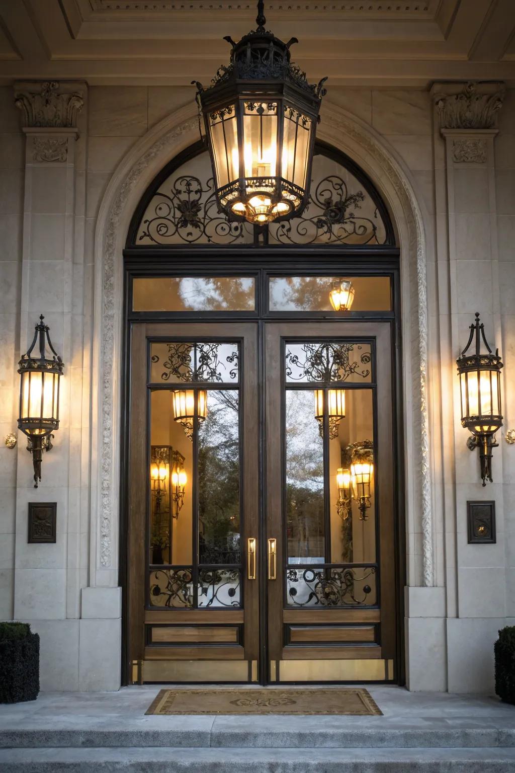 Achieve balance with symmetrical lighting that enhances your entryway.