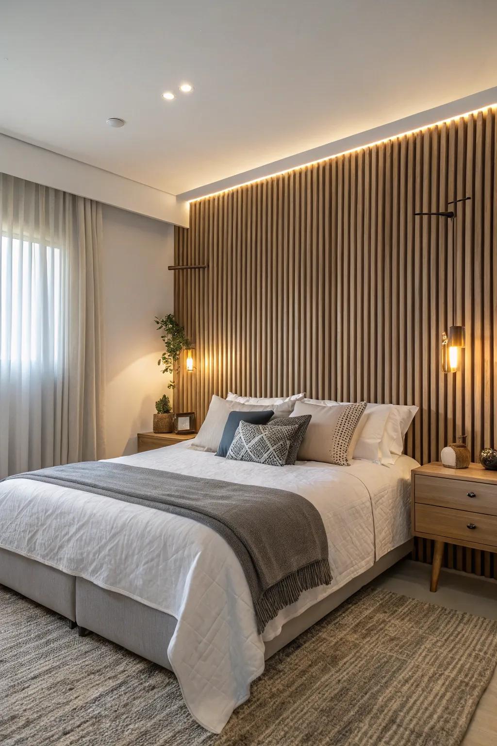 Upright panels provide a sleek and modern aesthetic.