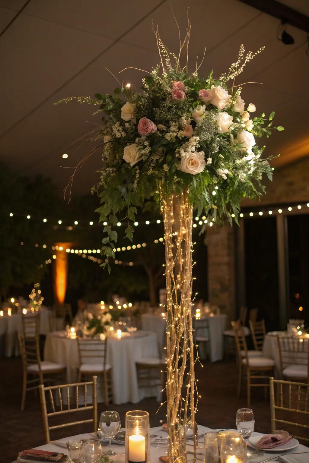 Strand lights add a magical twinkle to the evening