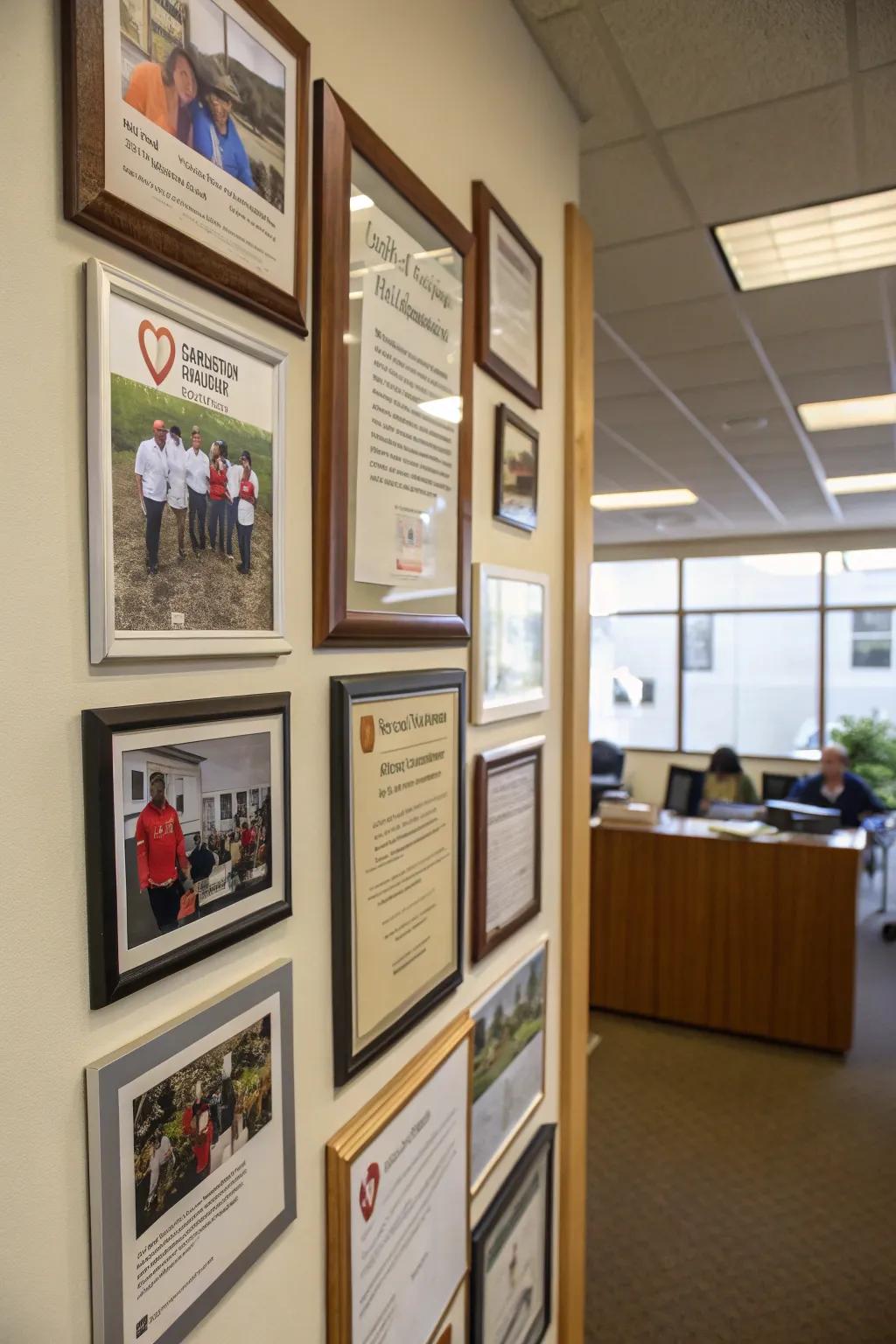 A community and charity area celebrating employee contributions to society.