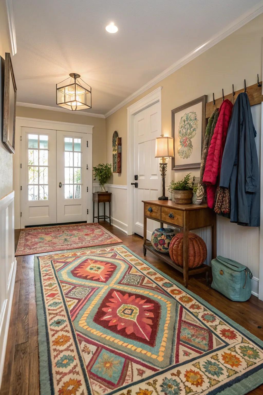 A well-chosen floor covering defines and enhances your entryway space.