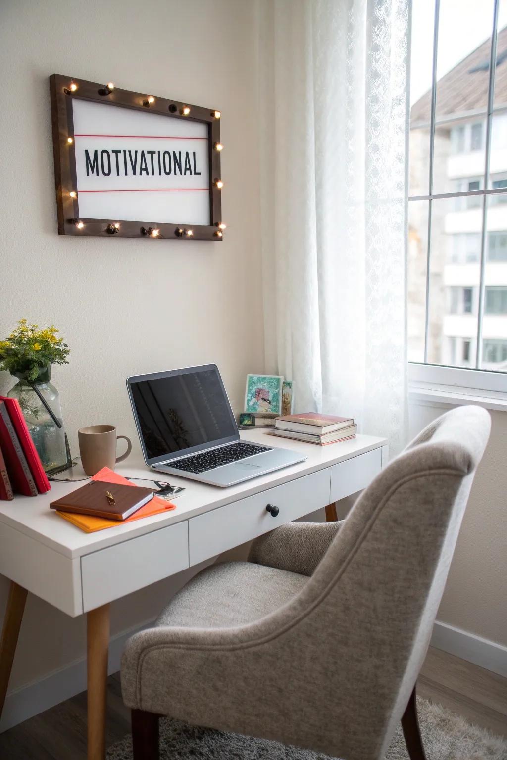 Inspirational markers can render your workspace more galvanizing.