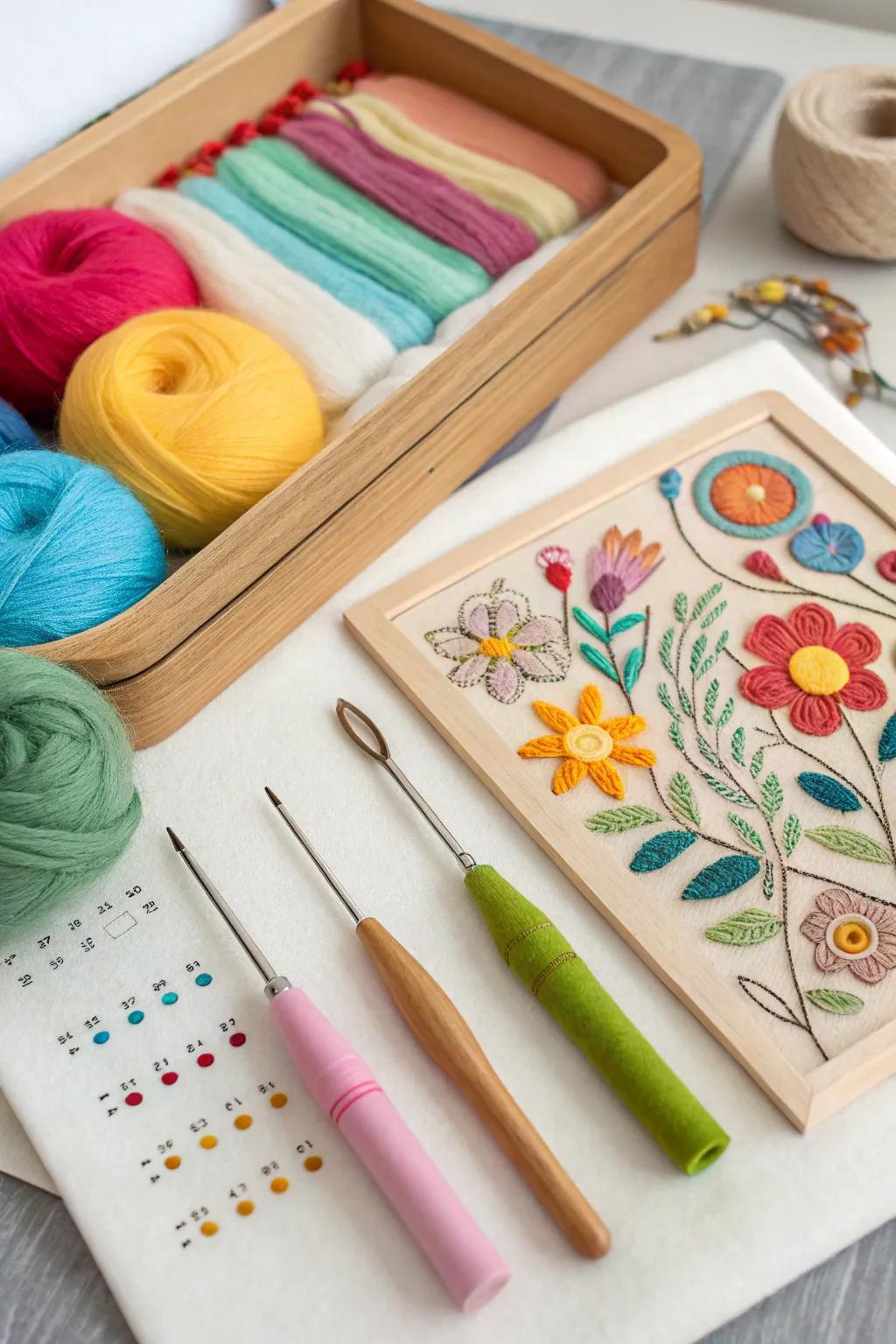 Express yourself through art with a fascinating wool art kit.