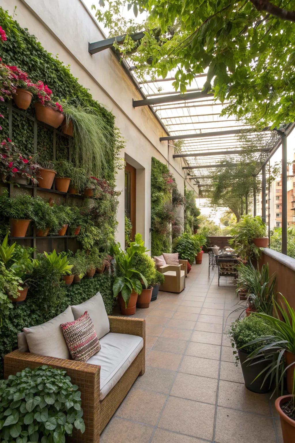 Turn your patio into a verdant refuge with lush flora and sky gardens.