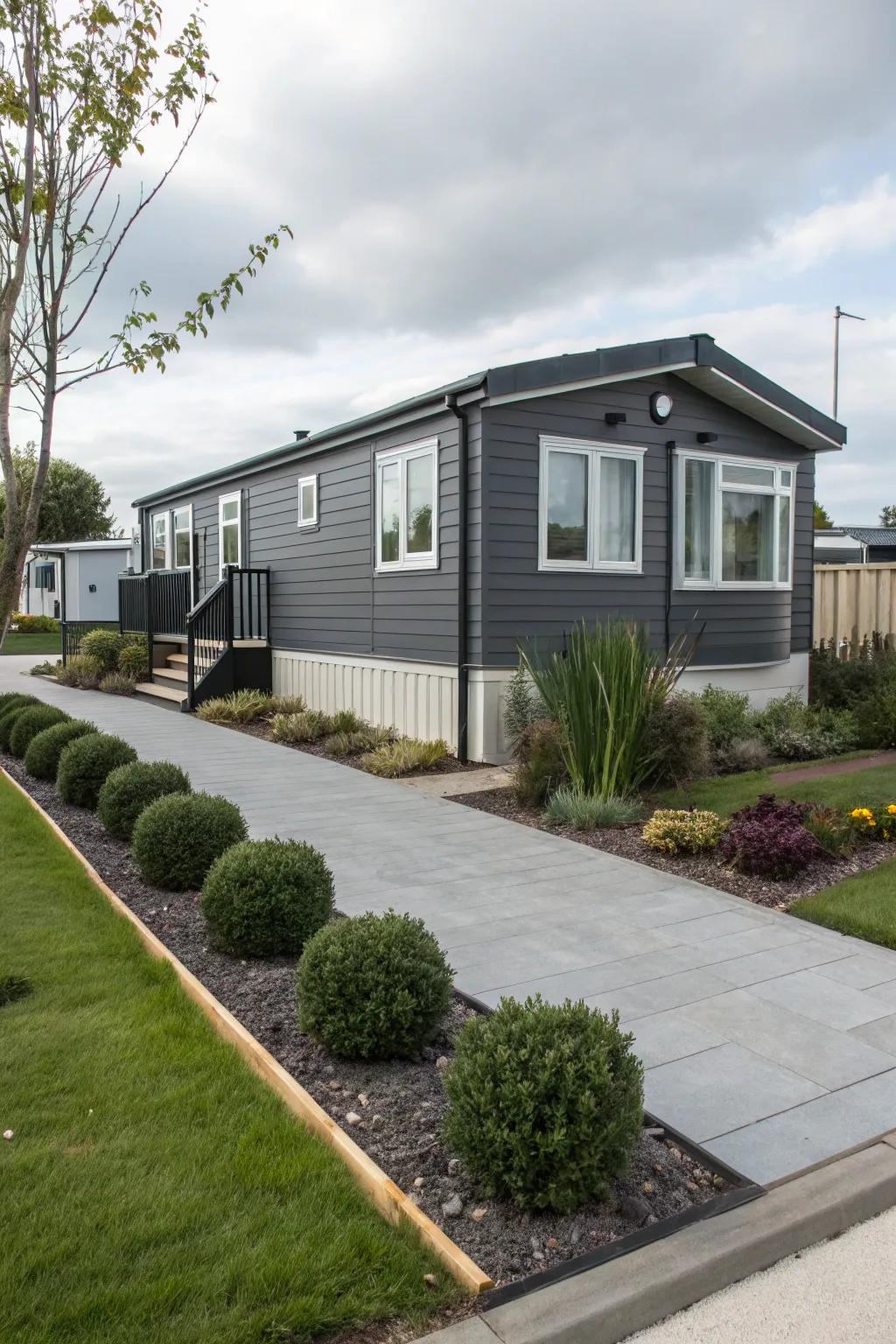 Charcoal gray radiates modern elegance and refinement.