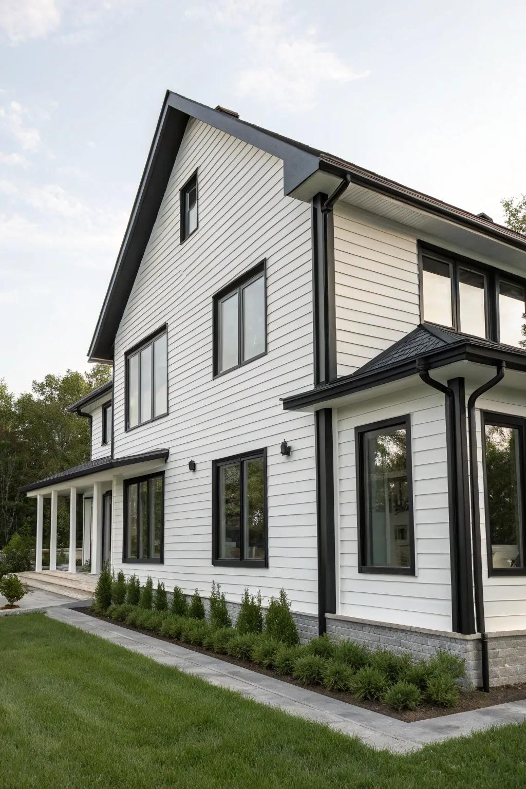 Monochrome surrounds blend seamlessly for a sleek, sophisticated effect.