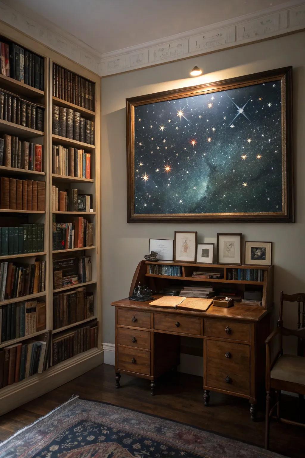 A night of twinkling stars welcomes dreams and creativity.