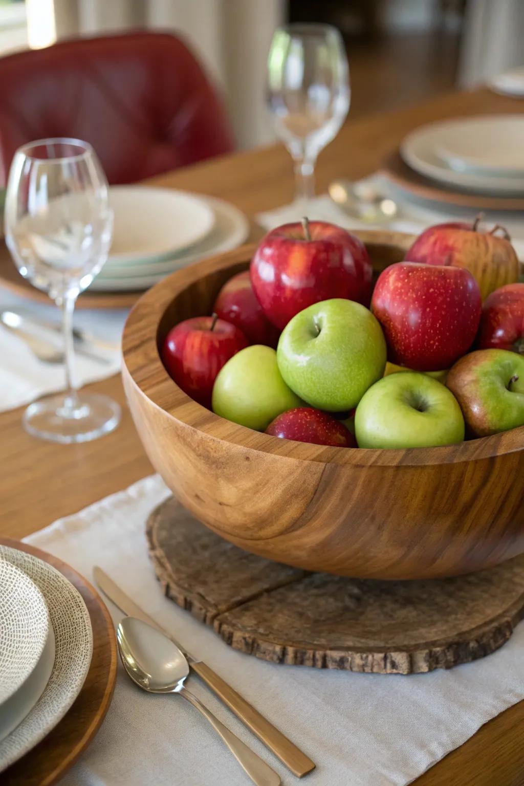 Fruit adds a fresh and colorful component to fall decorating.