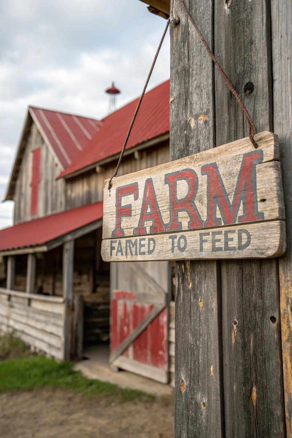 Classic charm and sustainability united in a rustic barn wood sign.