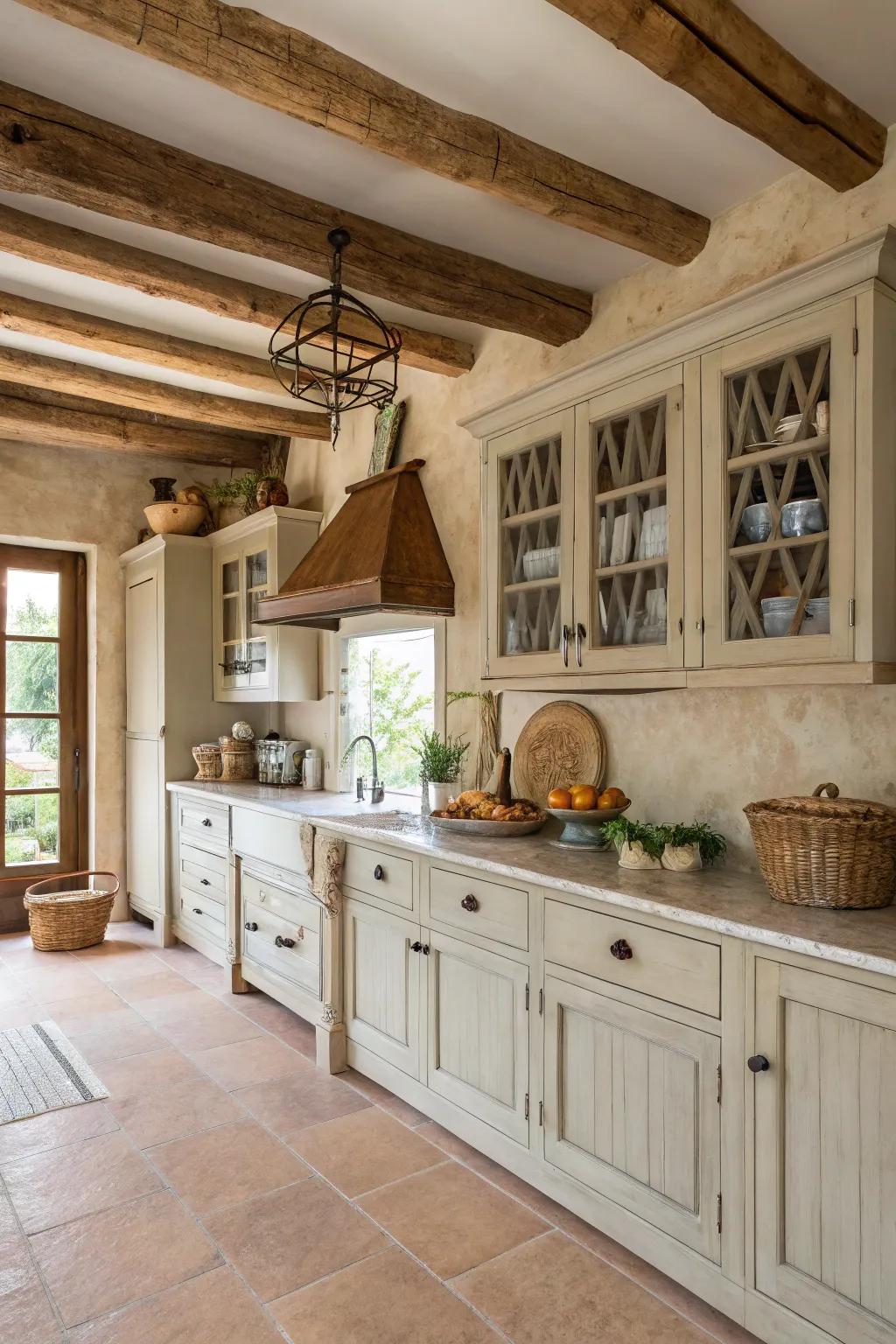 Subtle neutrals create a serene and welcoming kitchen space.