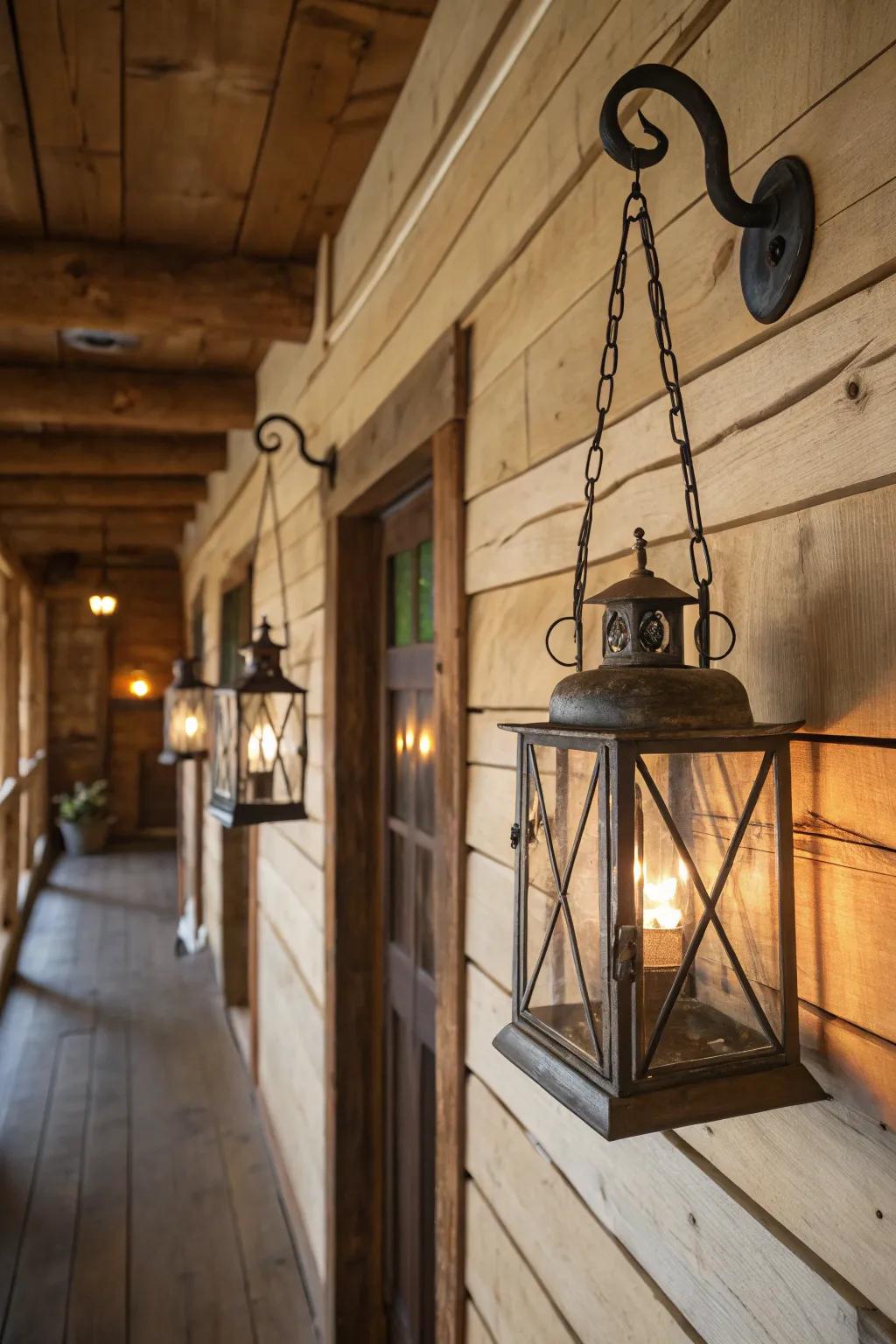 Suspended lanterns produce an elegant levitating sensation.