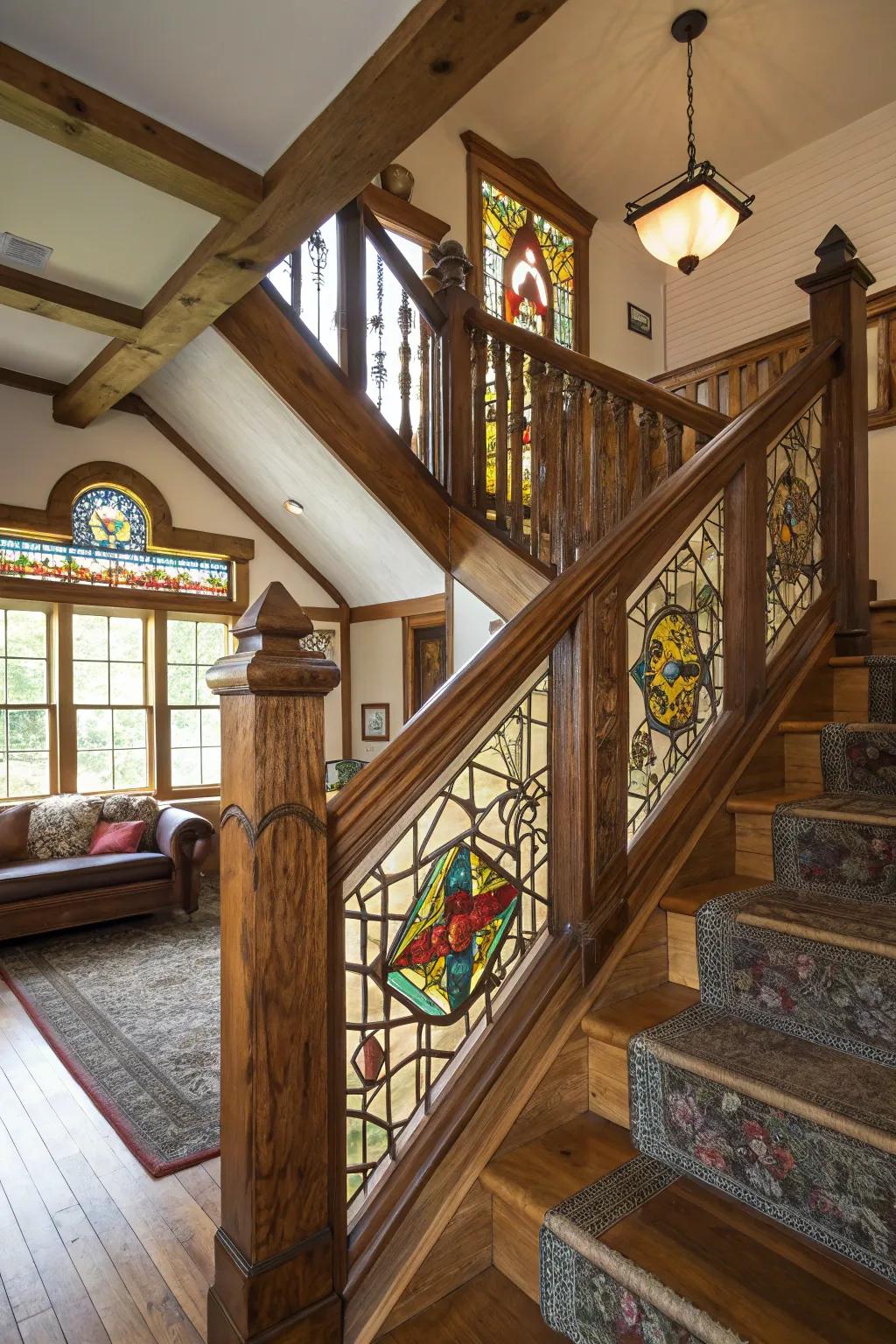Stained glass adds color and sophistication.