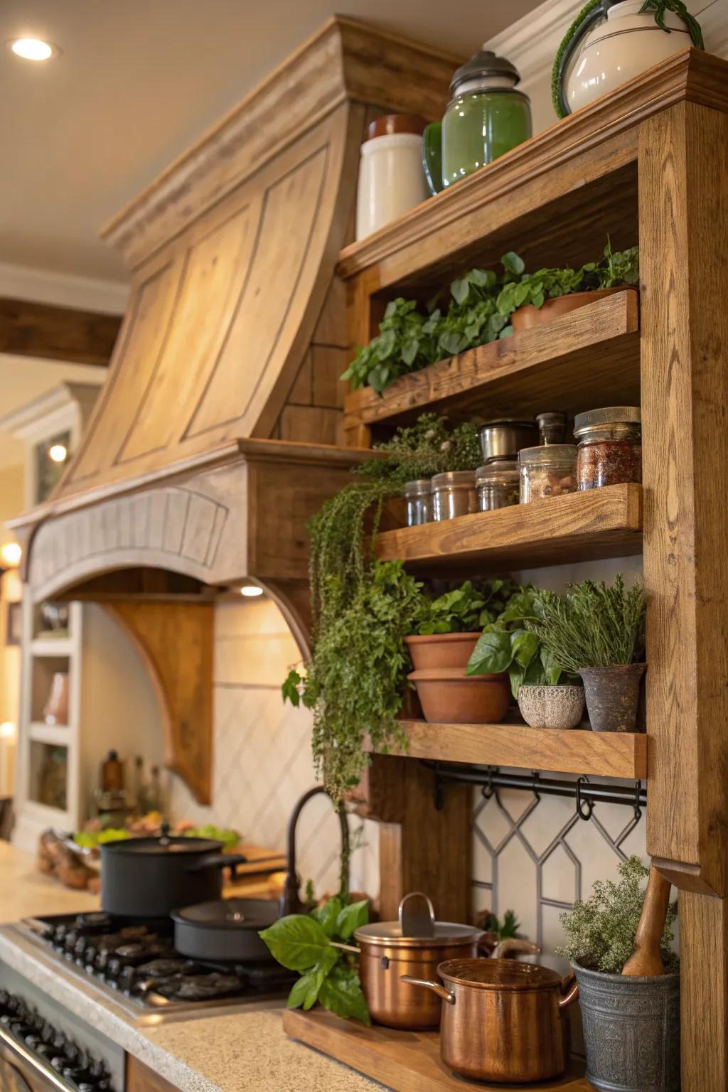 Built-in shelves on a ventilator offer additional storage.