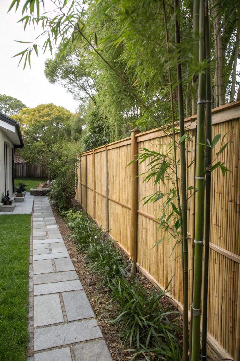 Bamboo edging cultivates a peaceful and sustainable garden vibe.