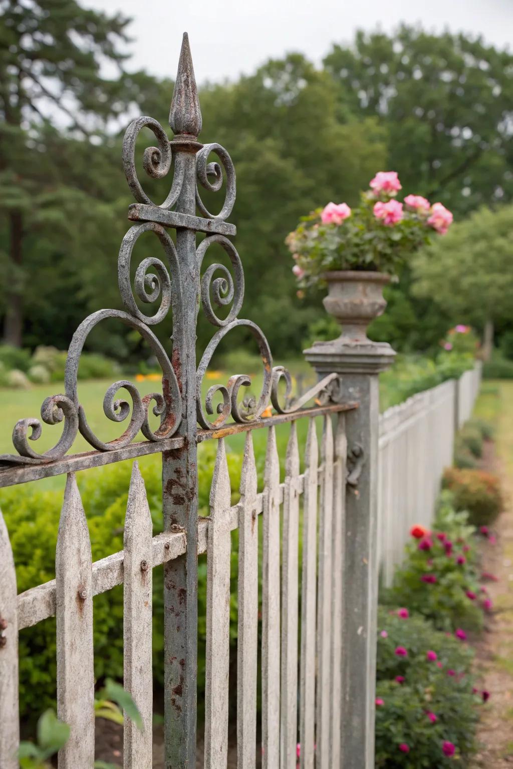 Iron enhancements add beauty and security to your fence.