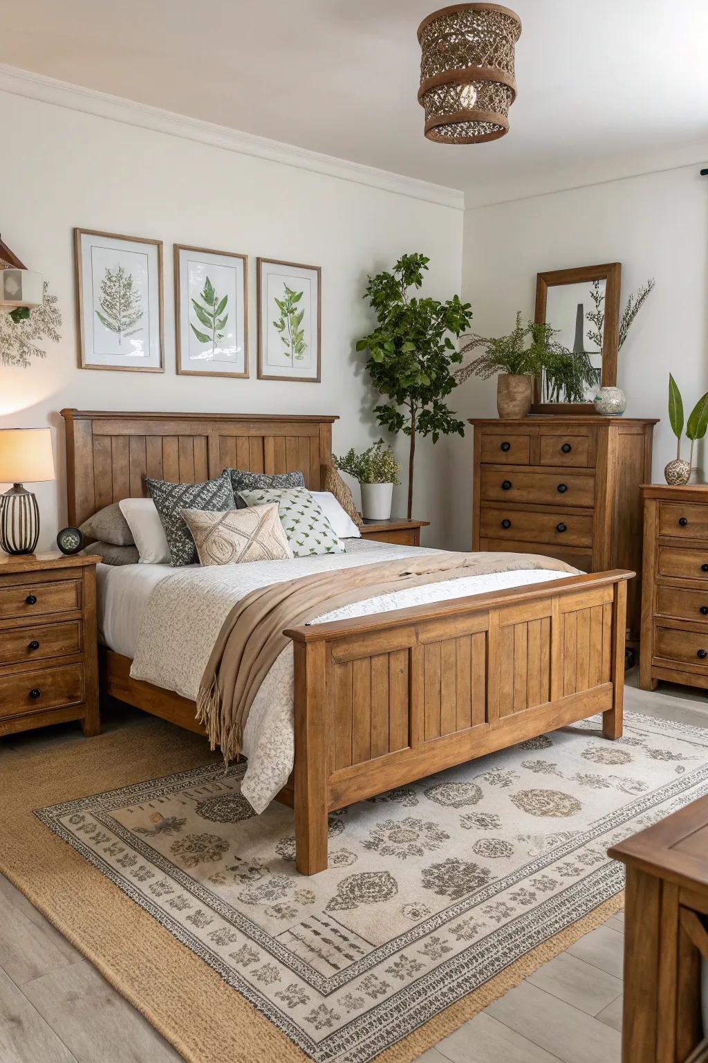 Wooden components introduce natural warmth also grounding.