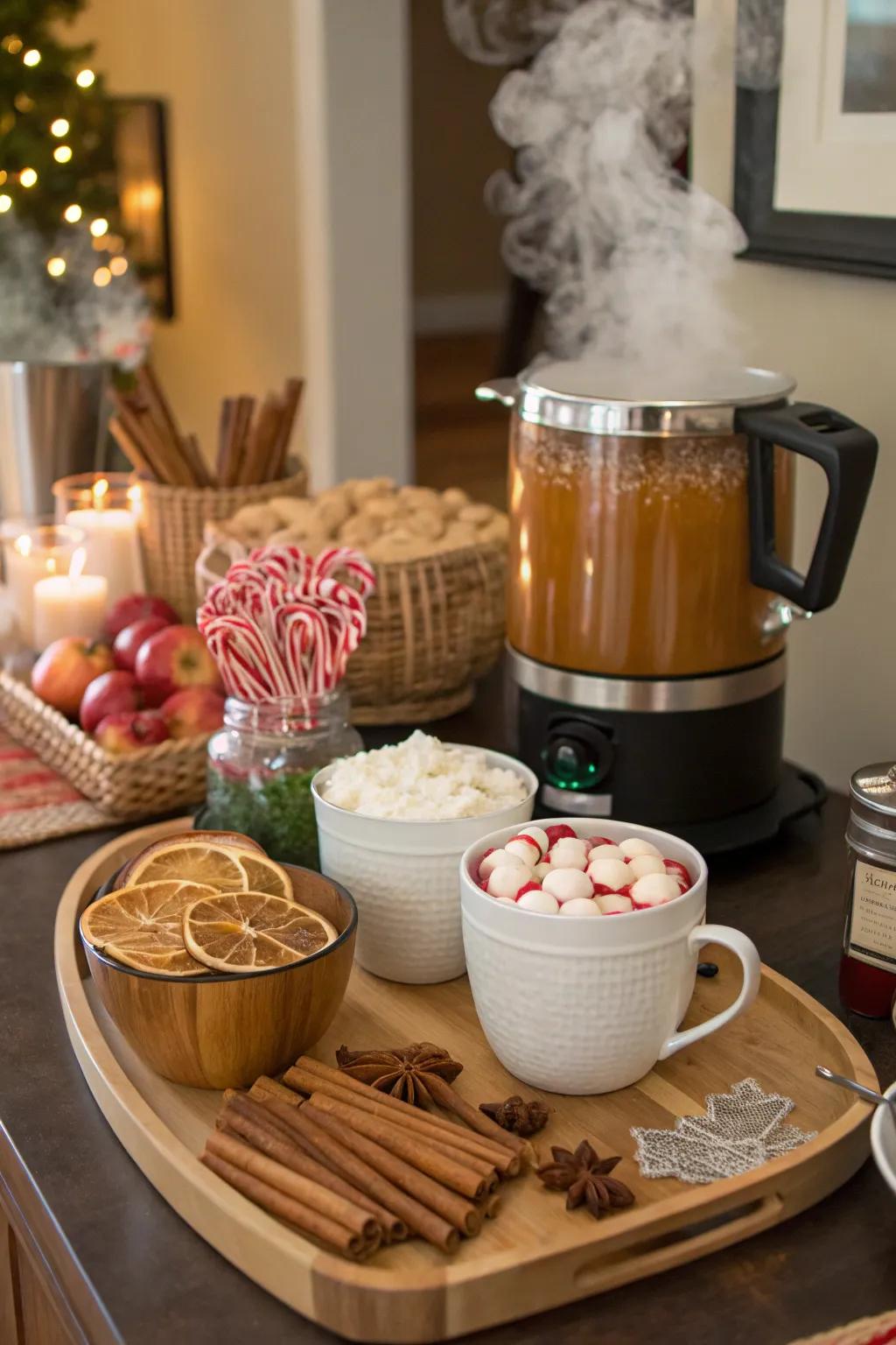 A spiced fruit nectar bar is an inviting supplement to any autumn celebration.