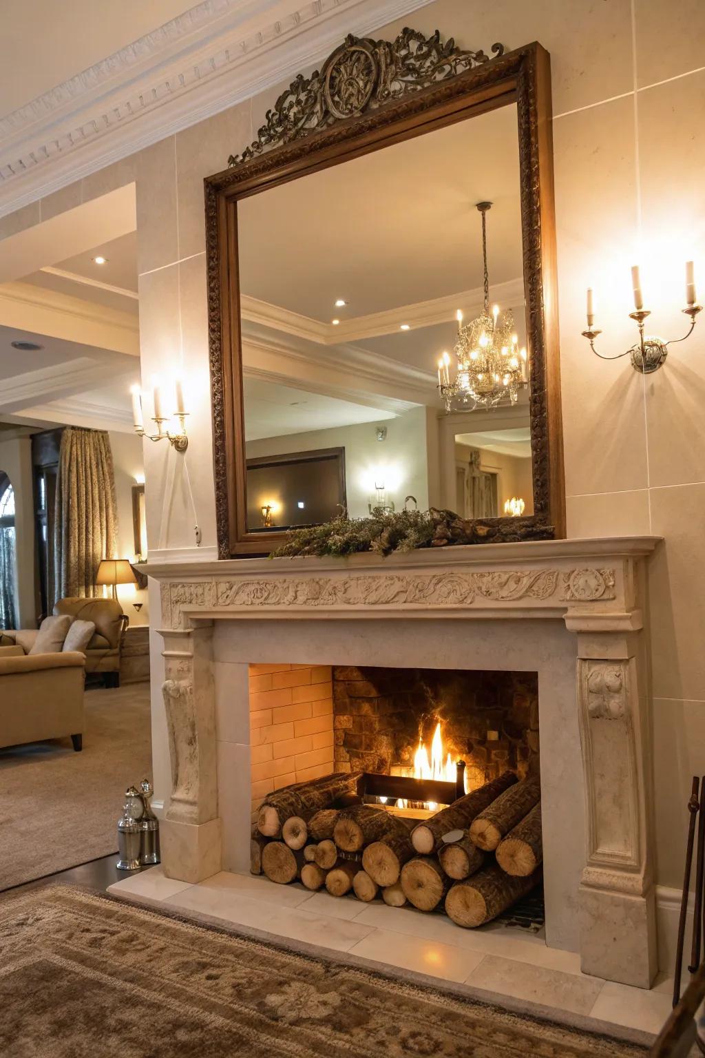 Mirrors amplify light and create the illusion of expanded space.