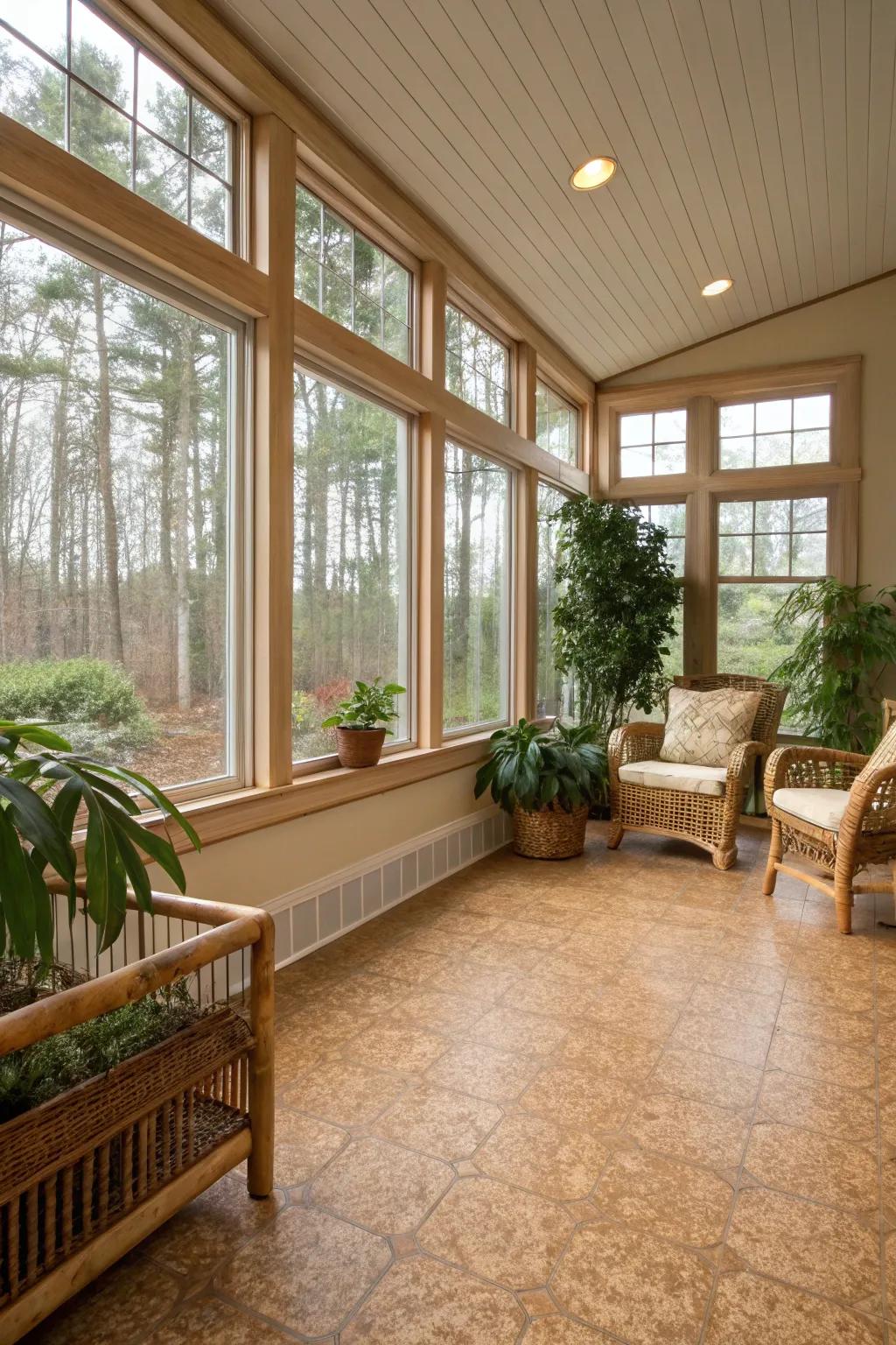 Cork flooring exquisitely unites comfort and sustainability.