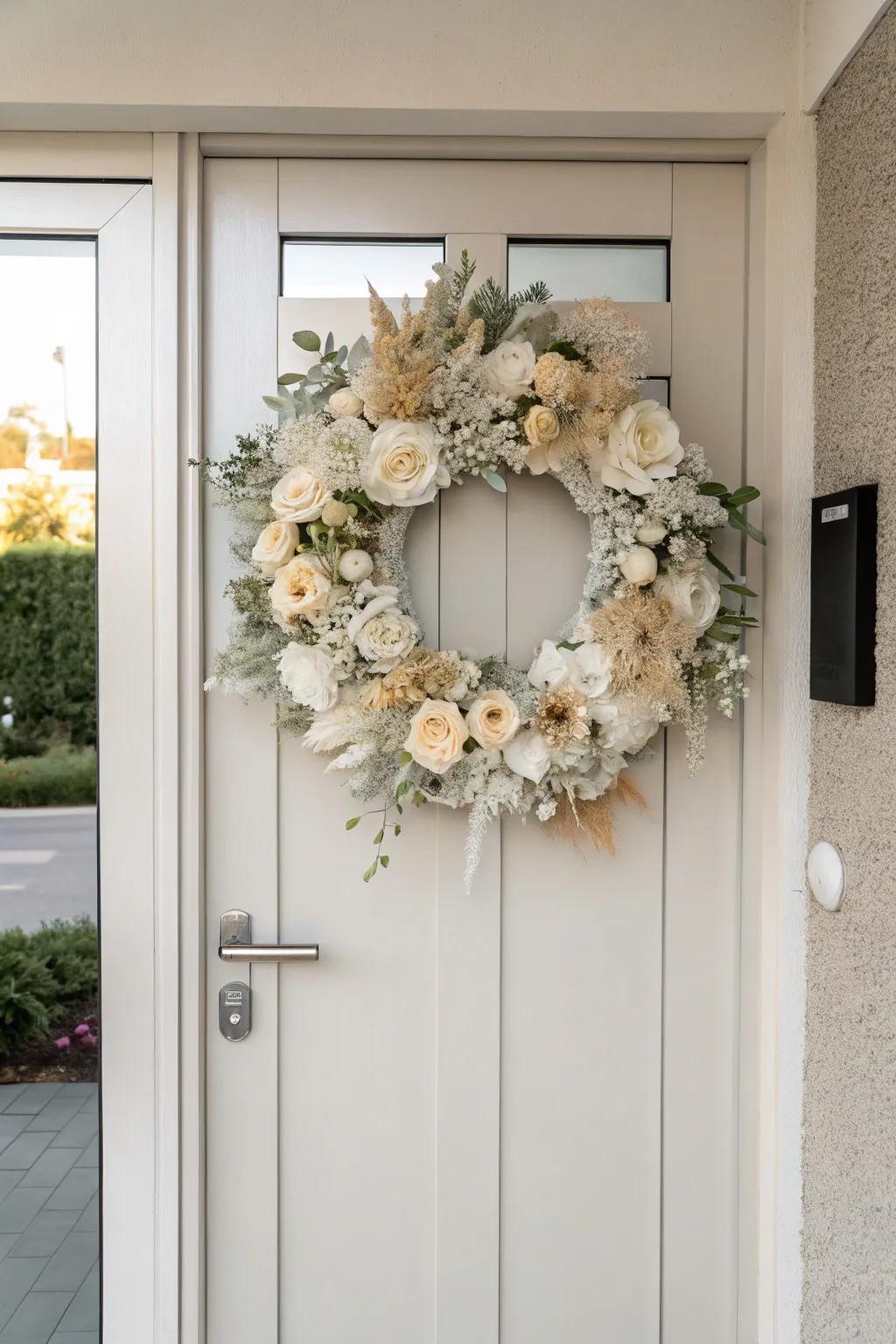 Sophisticated elegance using a monochrome door piece.