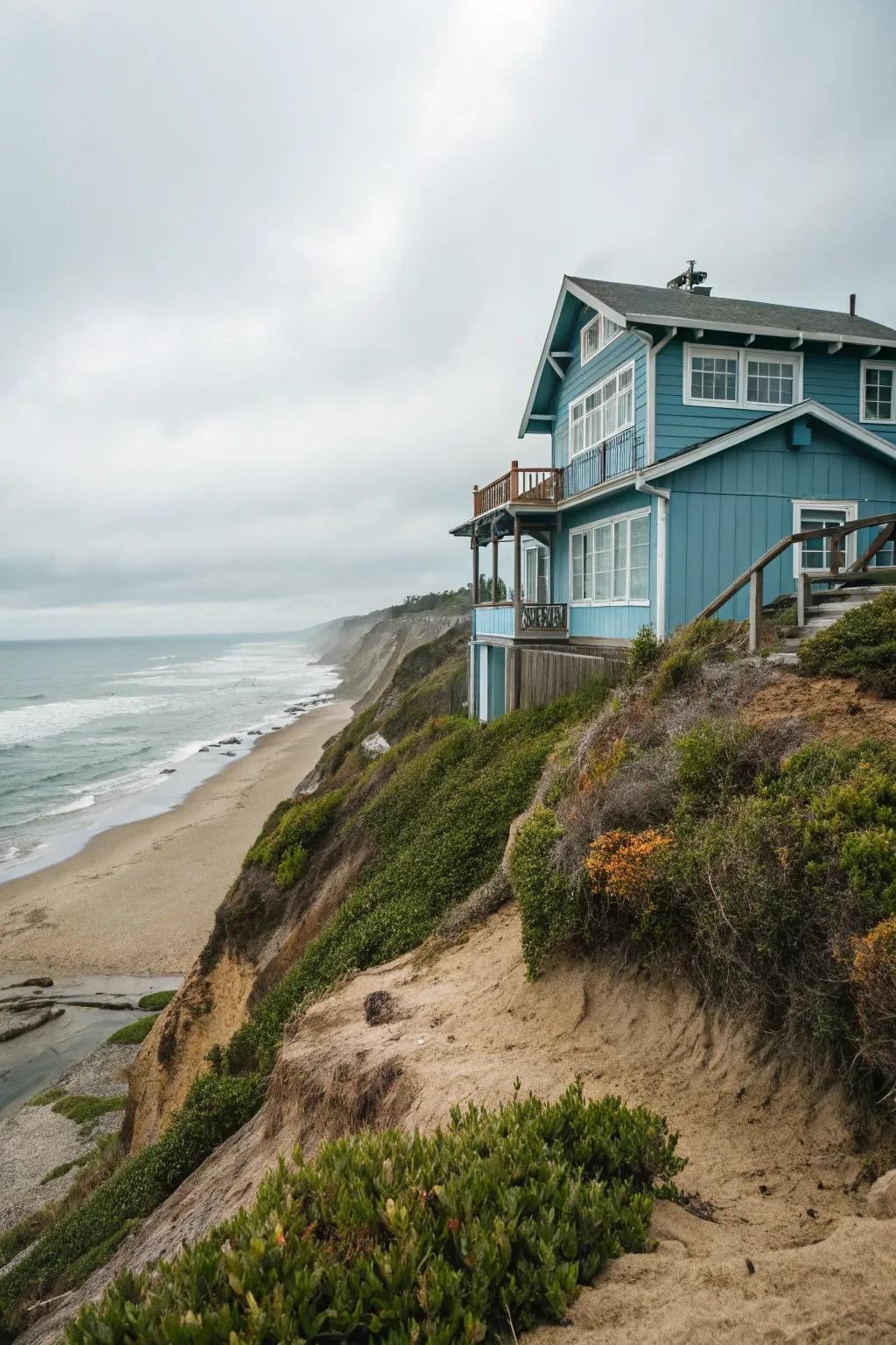 Azure foundations are perfect for coastal aesthetics.