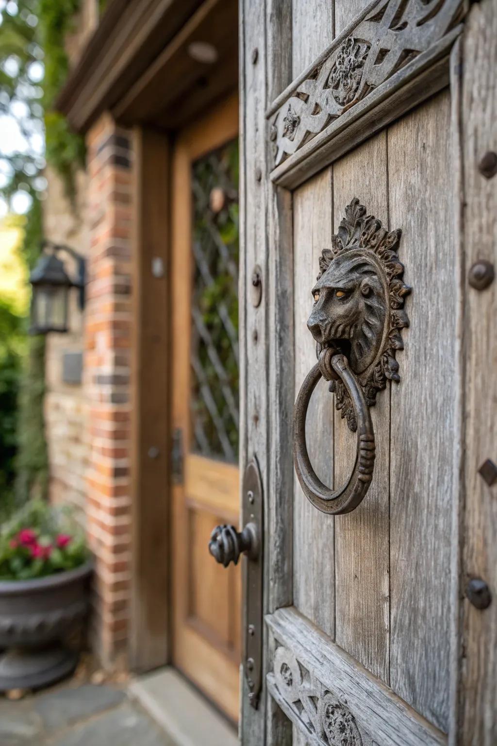 An ornate portal knocker appends a dash of persona.
