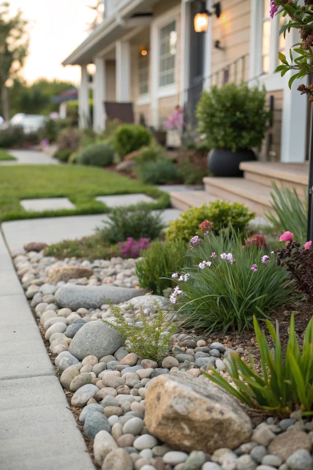 Shore stones add texture and sophistication.