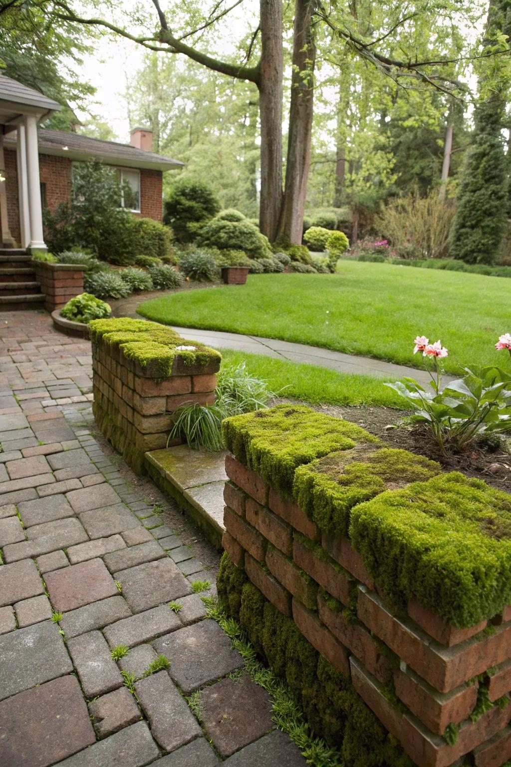 Verdant bricks add a captivating, natural element.