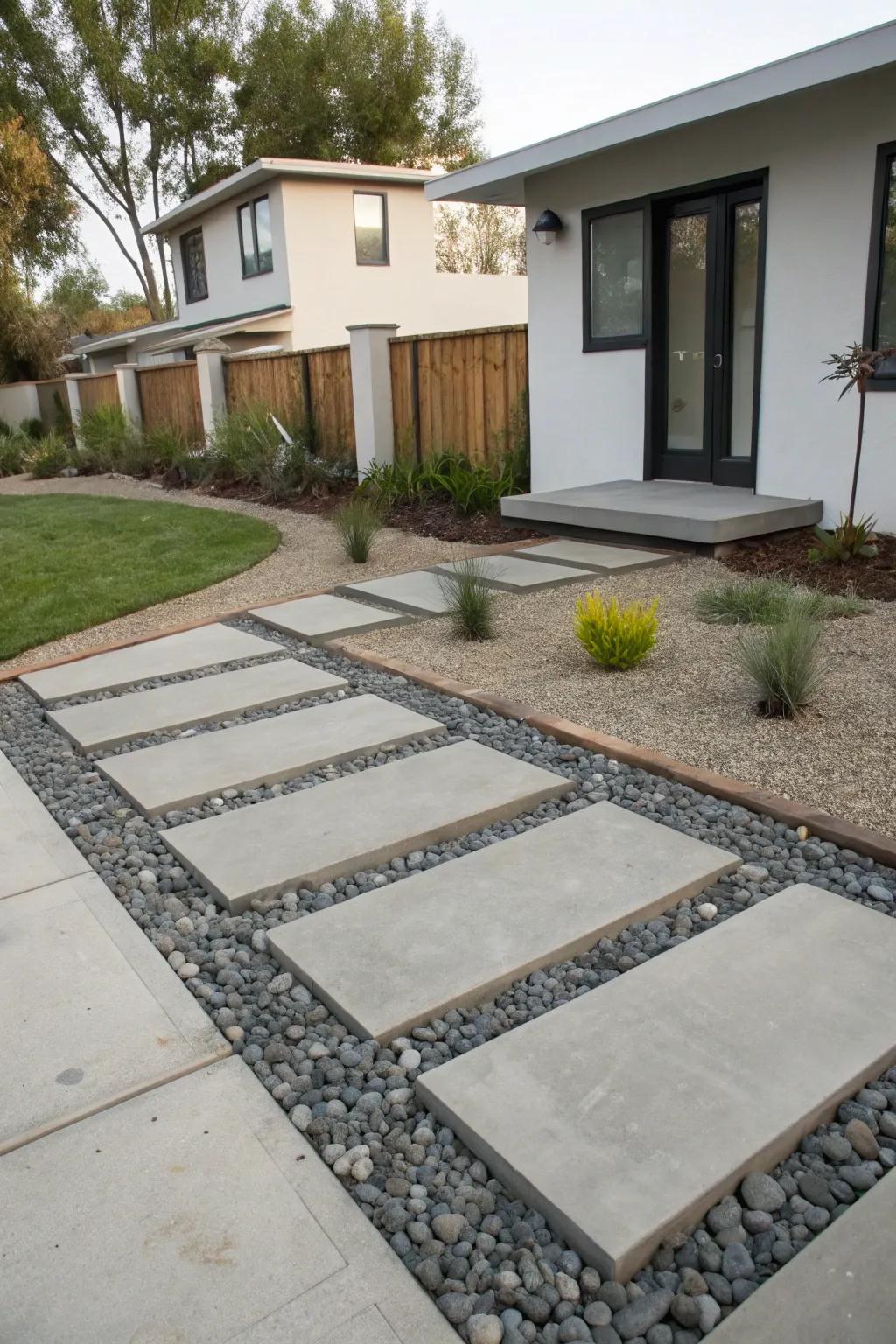 Planned walkways guide visitors through the contemporary landscape.