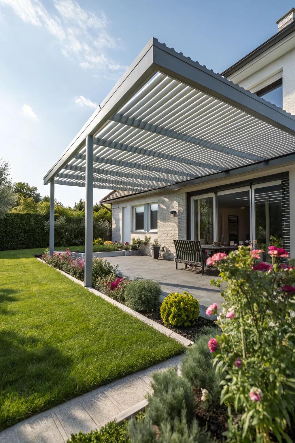 Adapt to the elements with a climate-adaptable pergola.